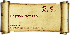 Regdon Verita névjegykártya